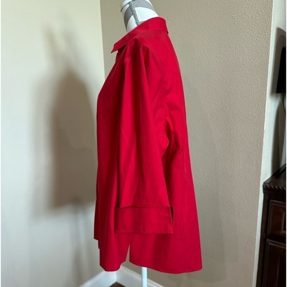 INVESTMENTS Taylor Gold Label Red Non-Iron 3/4 Sleeve Button Front Shirt, NWT! - Picture 2 of 9